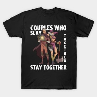 Roleplaying RPG Couple Gift Valentines Day Wizard Barbarian T-Shirt